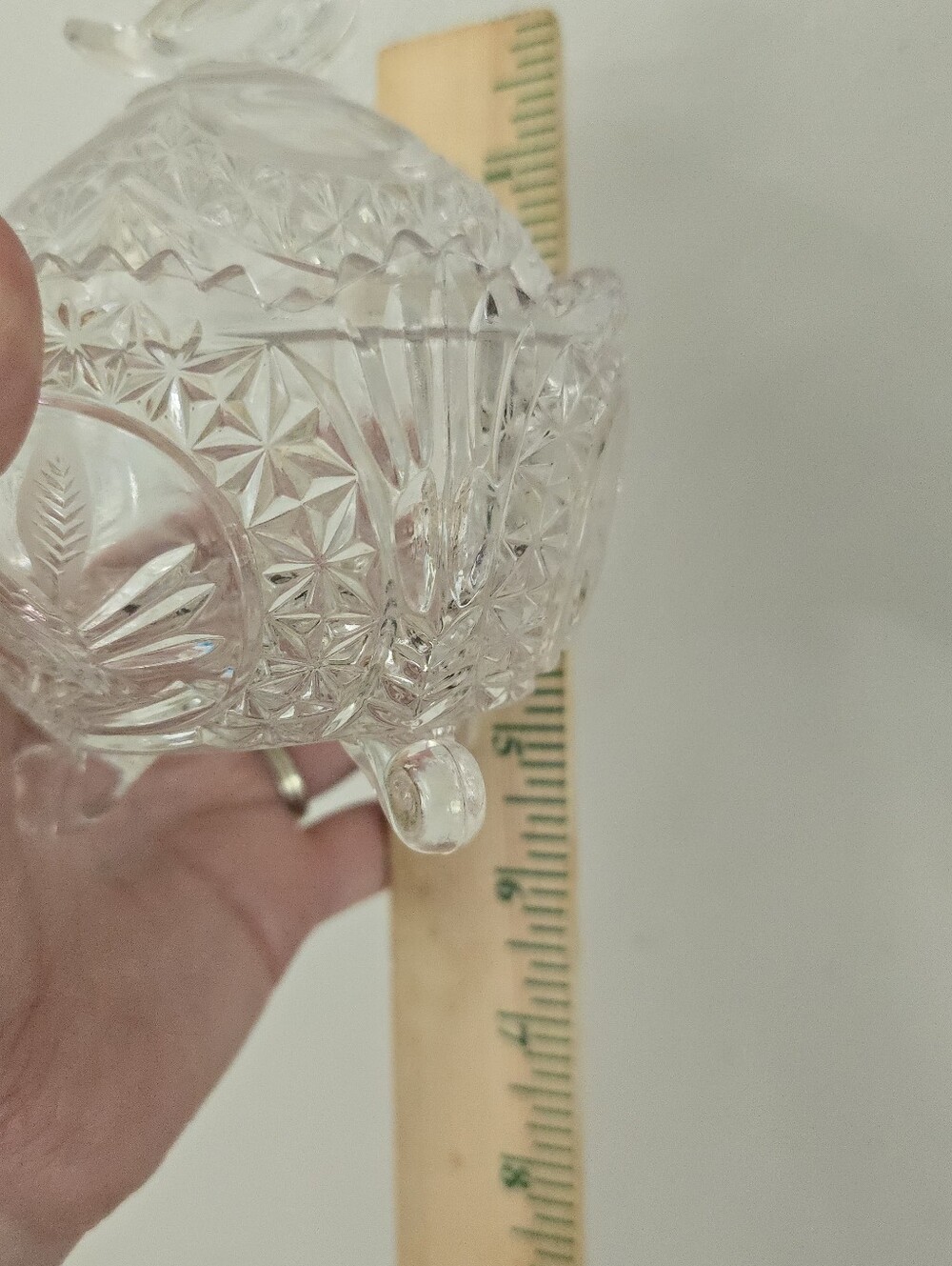 THE BYRDES COLLECTION BY HOFBAUER SMALL 3 FOOTED GLASS CANDY DISH WITH LID *read - Picture 7 of 7